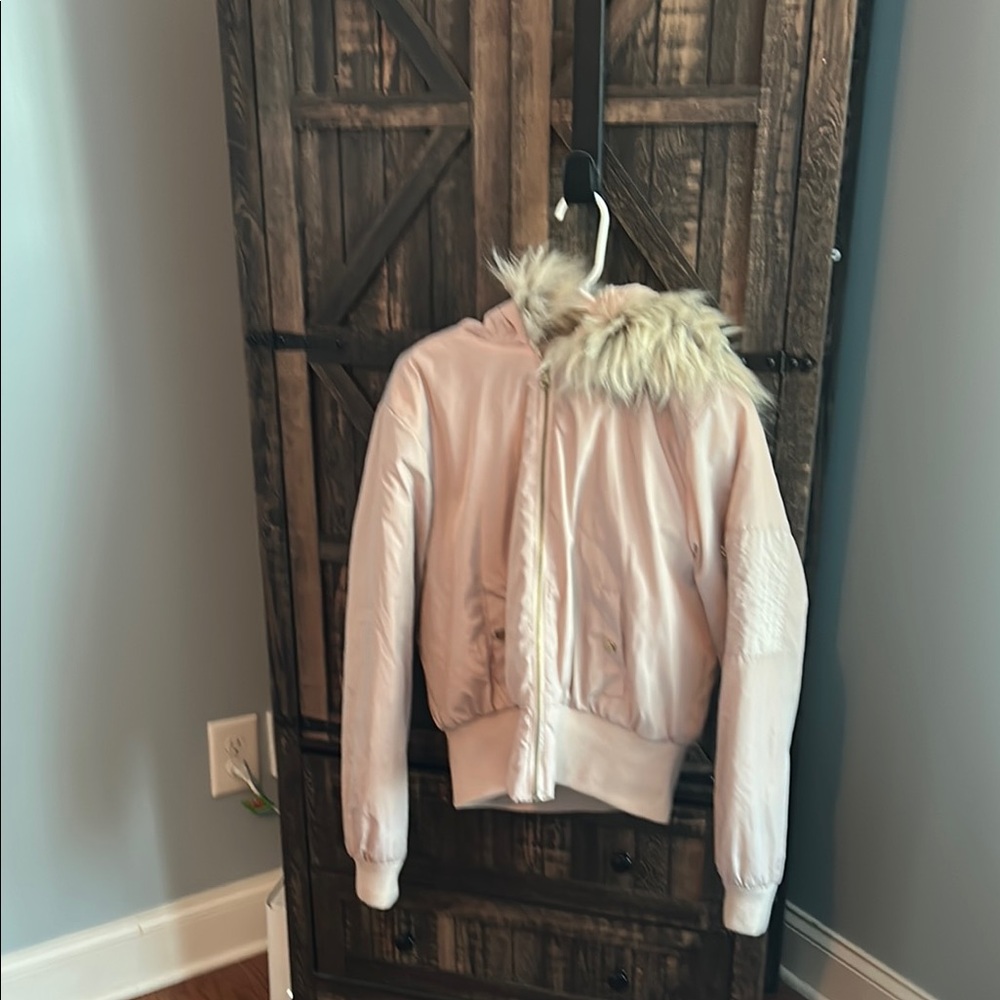 Women's Pink Fur-Trimmed Jacket